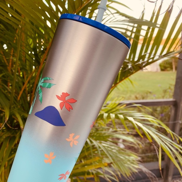 Starbuck Beach Stainless Steel Cup Insulated Palm Tree Tumbler Venti 24oz New - Picture 6 of 17